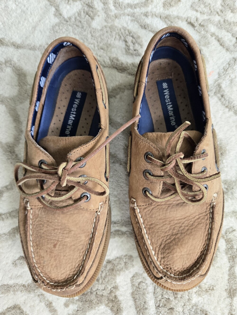 West Marine Men’s Tan Leather Boat Shoes